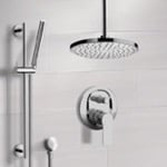 Remer SFR74 Chrome Shower Set With Rain Ceiling Shower Head and Hand Shower